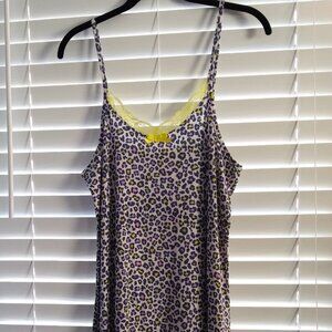 Ink & Ivy Womens Leopard V-Neck Nightgown Chemise - Size Small
